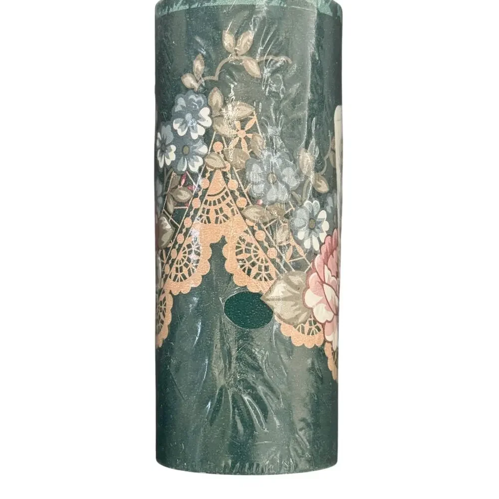 D.W. Wallcovering Pattern 121 Floral Wallpaper Border Teal Lot of 4 Vtg NOS